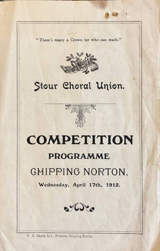 The front page of the 1912 Programme